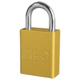 AMERICAN LOCK 1105 Gold Anodized Aluminum Body Safety Lockout Padlock: 1\" Shackle